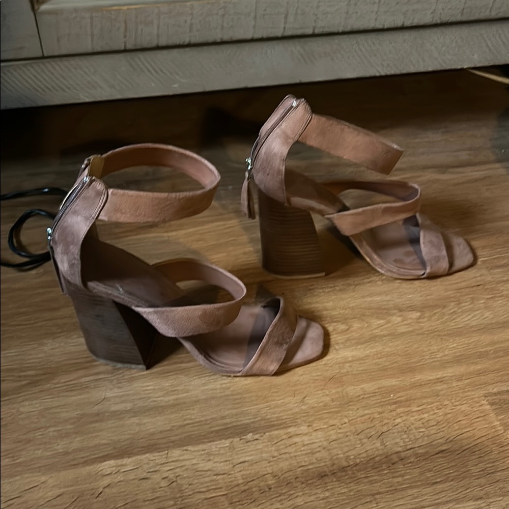 Madden girl Women's Strappy reddish brown Heeled Sandals